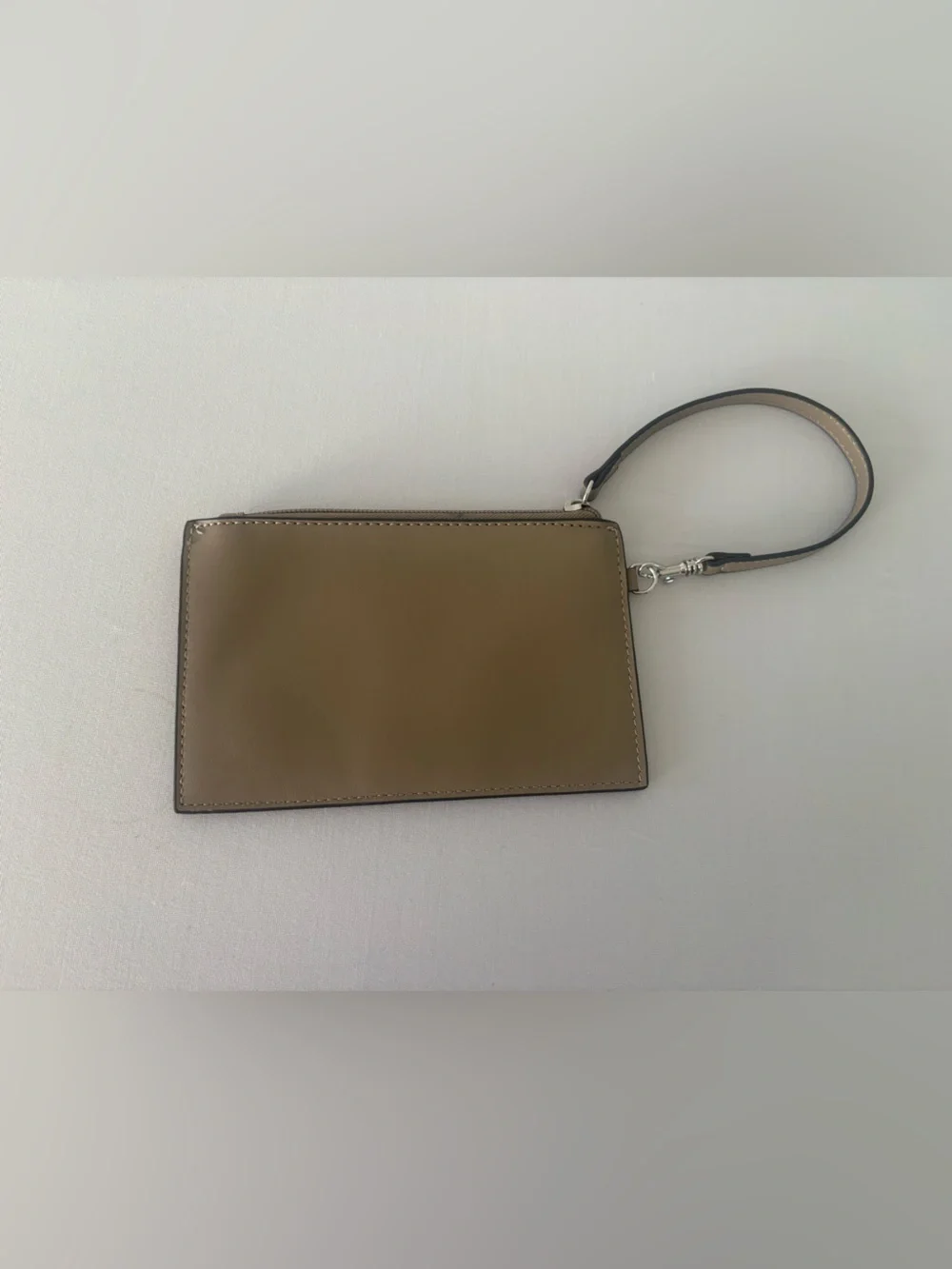 Nine West Taupe Faux Leather Wristlet Clutch